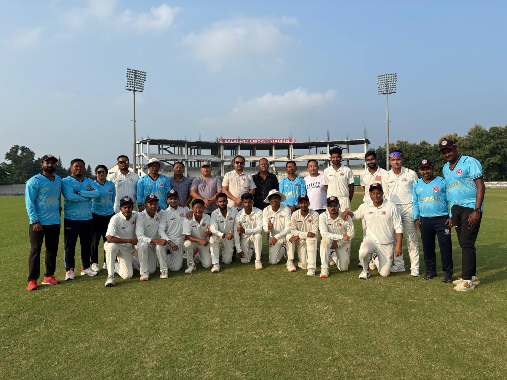 The Nagaland team which defeated Arunachal Pradesh in their Ranji Trophy opener.